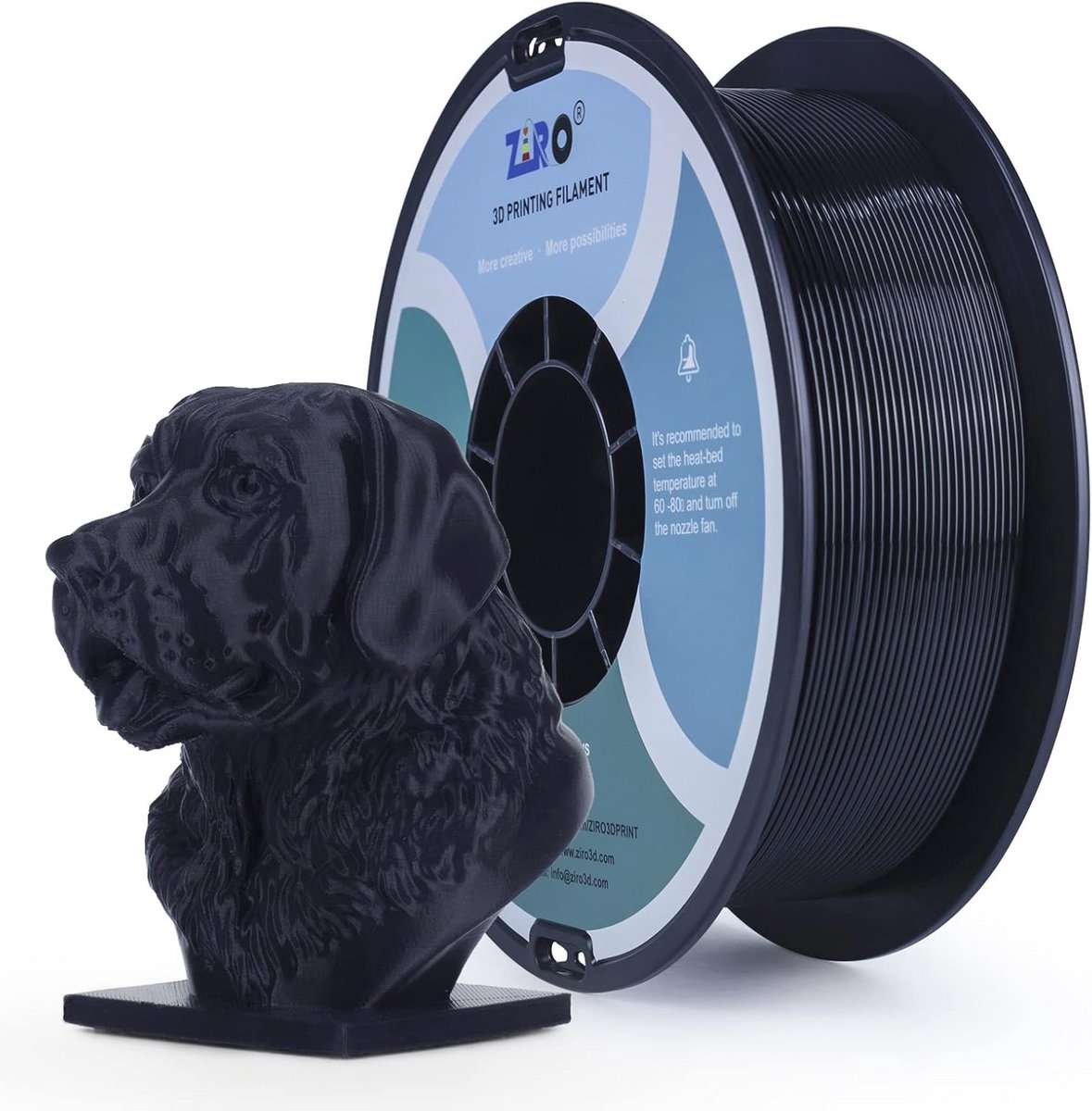 PETG 3D Printer Filament 1.75mm 1kg - Zwart - Hoge Nauwkeurigheid