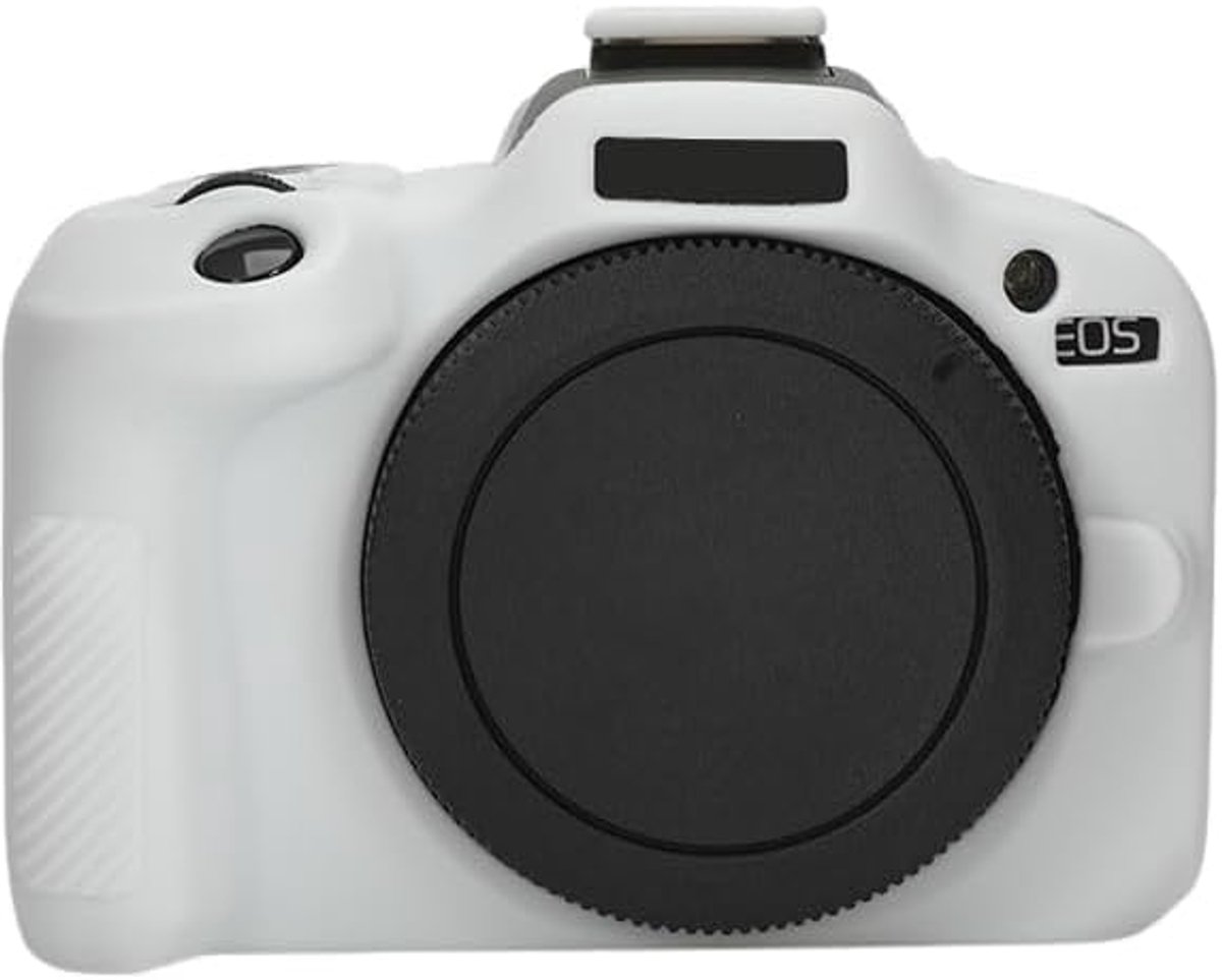 Cameratas Geschikt voor Canon EOS R100, gemaakt van siliconen, wit.