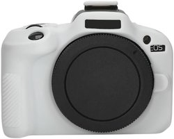 Cameratas Geschikt voor Canon EOS R100, gemaakt van siliconen, wit.