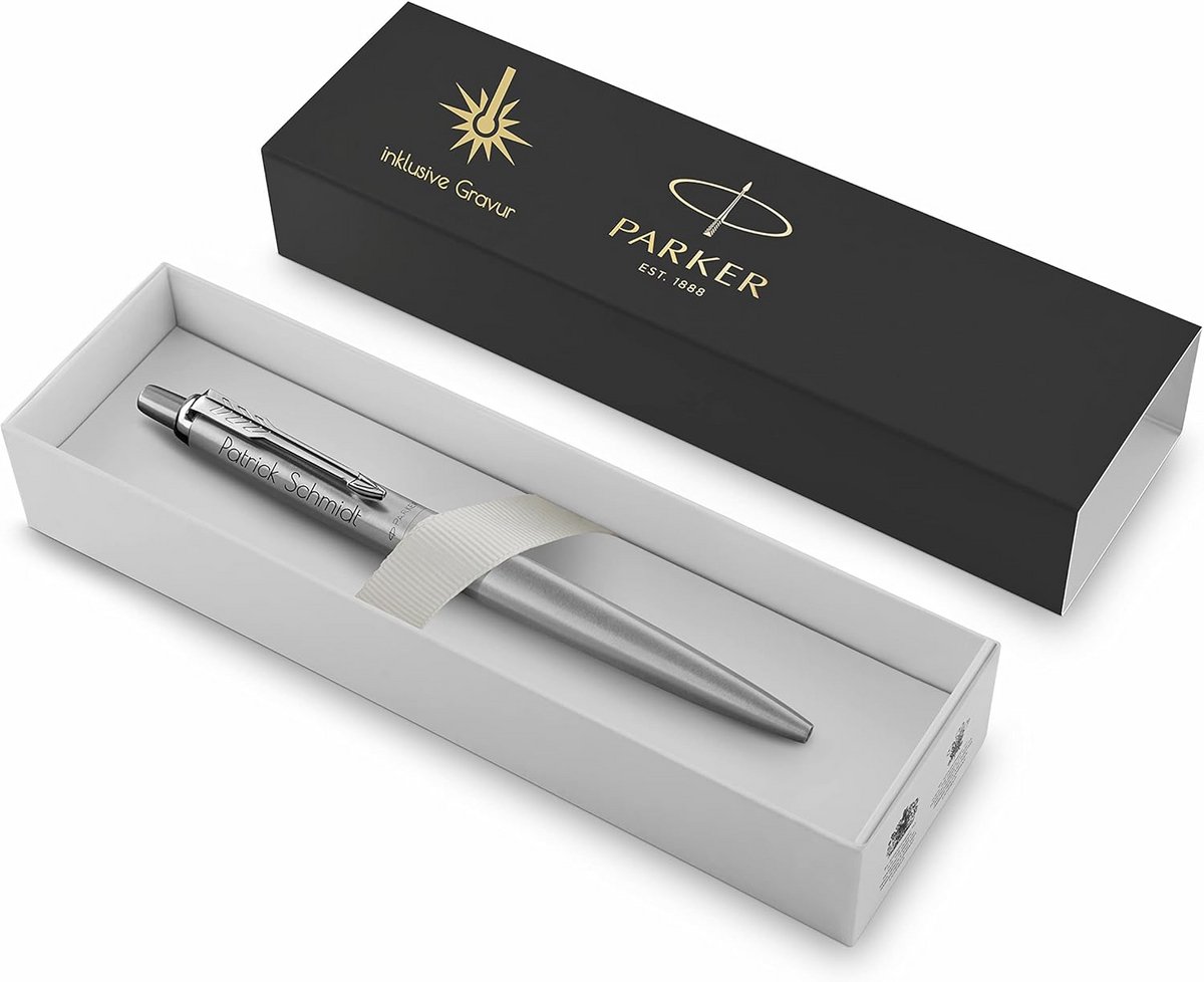 Elegante Monochrome Balpen XL met Gravure - Gepersonaliseerd Cadeau voor Verjaardag
