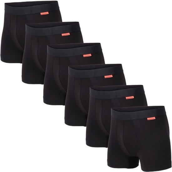 Lot de 6 boxers Undiemeister - Boxers homme - Sous-vêtements - Caleçons homme - Fabriqués en Mellowood - Caleçons Boxer - Volcano Ash (Zwart) - Lot de 6 - L
