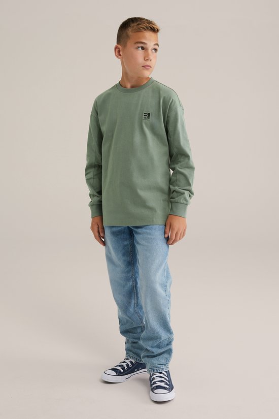 WE Fashion Jongens oversized T-shirt met patch