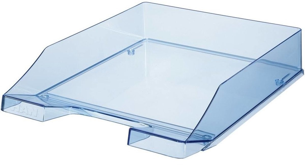 10 stuks brievenbakjes/postbakjes transparant blauw A4 formaat HAN - Documenten/papieren opbergen/bewaren - Kantoorartikelen