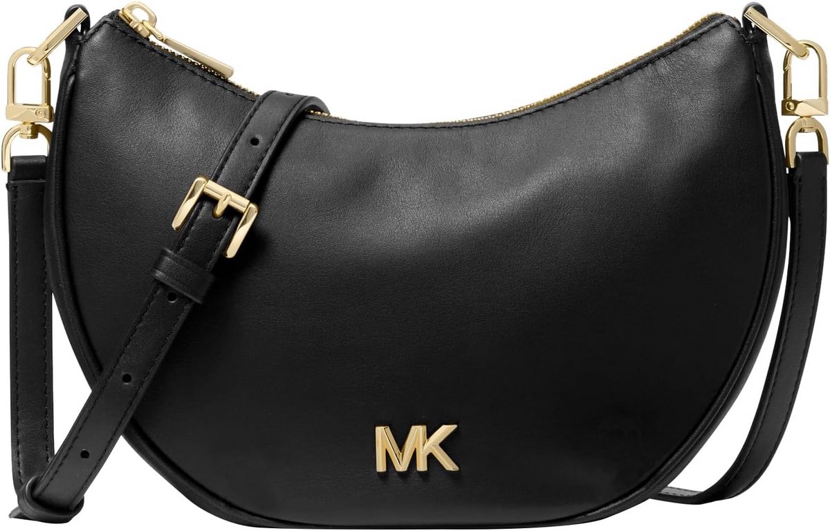 Leren Schoudertas en Crossbody Tas met Gouden Hardware
