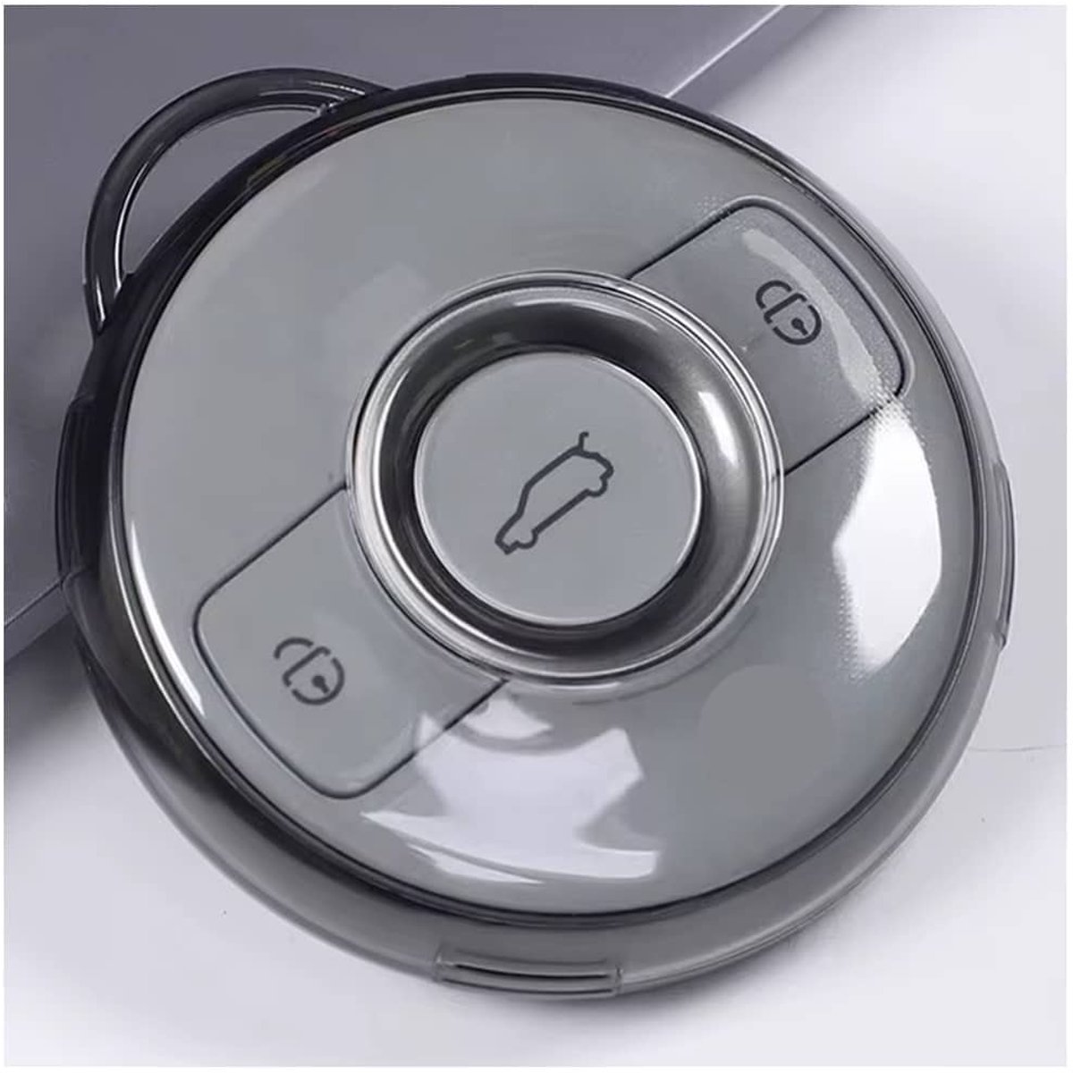Autosleutel Hoesje geschikt voor Smart - Sleutelcover - TPU Cover Sleutelhoes - transparant,zwart
