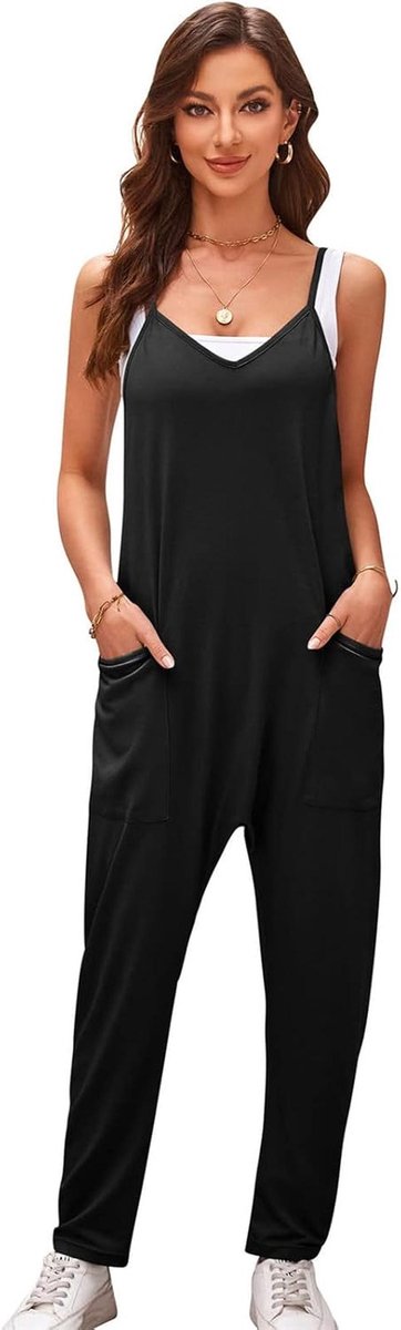 Dames Zomer Harem Pants Jumpsuit Mouwloos Strand Boho Overall voor Vakantie