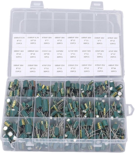 460 Piece Electrolytic Capacitor Set - 6.3V - 50V - Groen Inline ...
