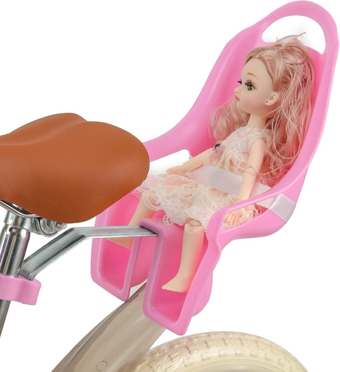 Kinderfiets met poppenzitje en stickers - Doe-het-zelf fietsaccessoires voor meisjes