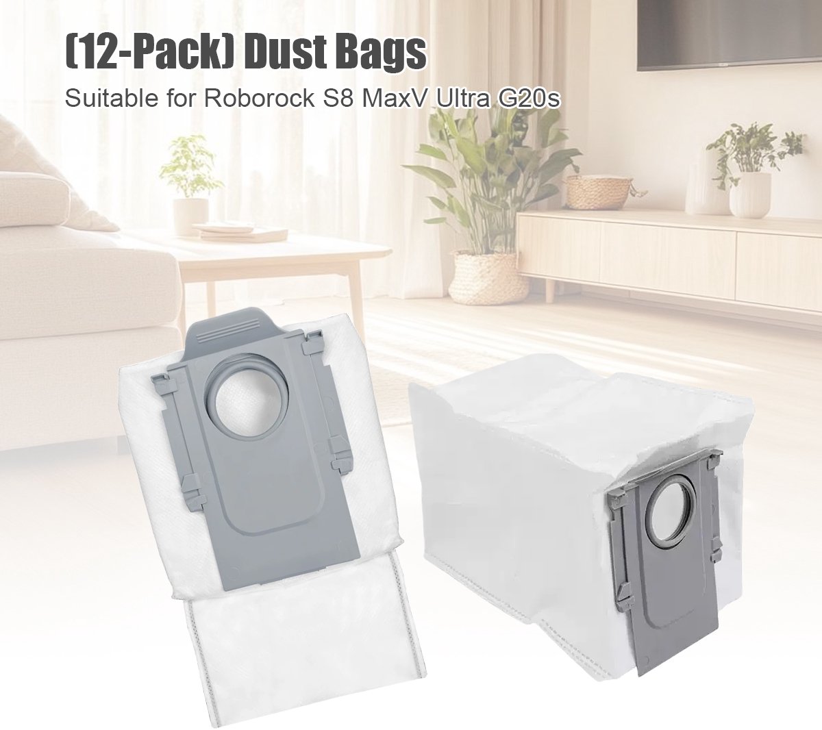 Stofzuigerzakken Geschikt voor Roborock S8 MaxV / Ultra G20s (12-pack)