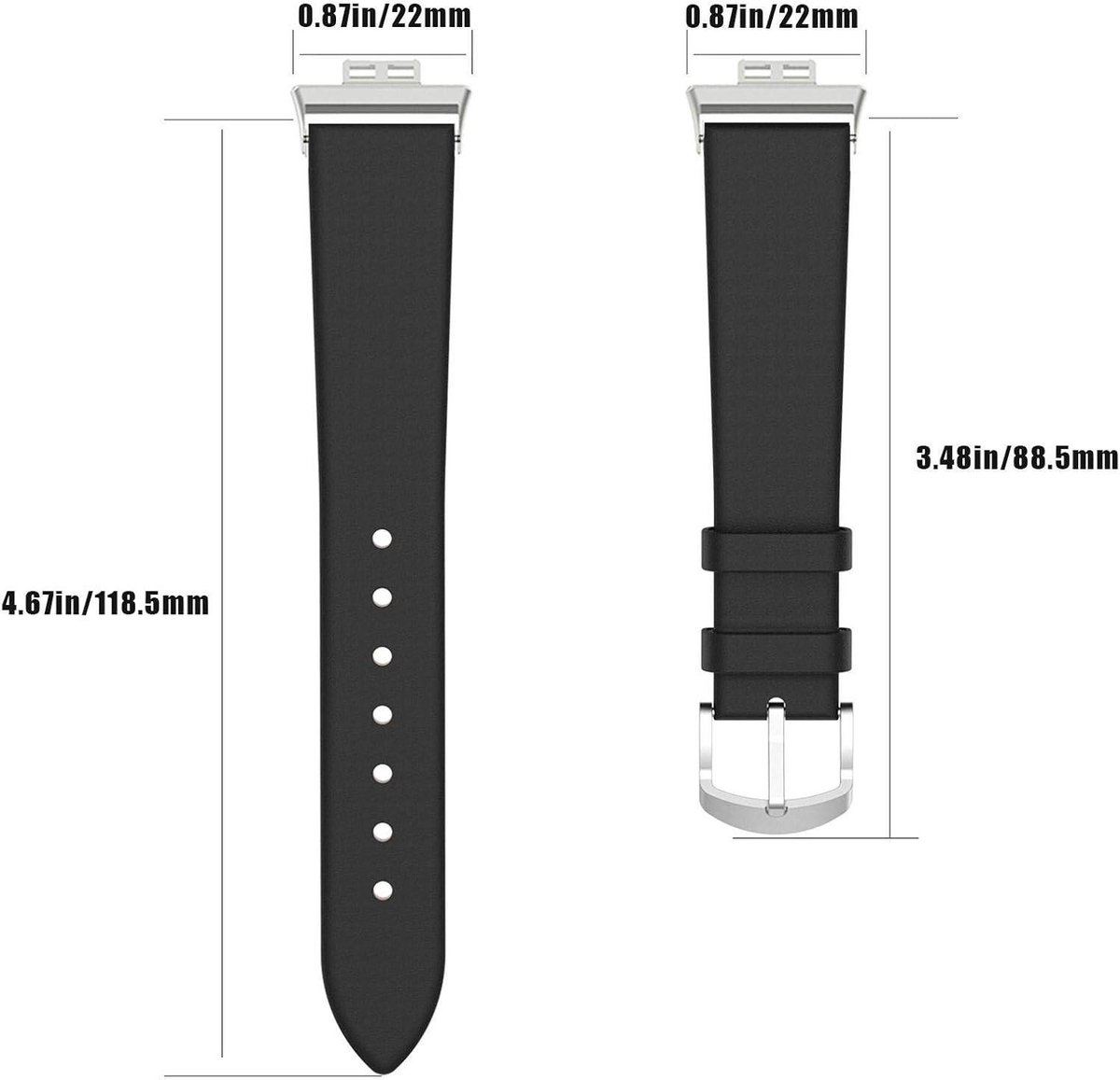 Lederen vervangende armband sport horlogebandje compatibel met FIT Smart Horloge - Duurzaam - Rood en Zwart - Verstelbaar - Leder - Geschikt voor dames en heren - Unisex - Horlogebandje van leer.