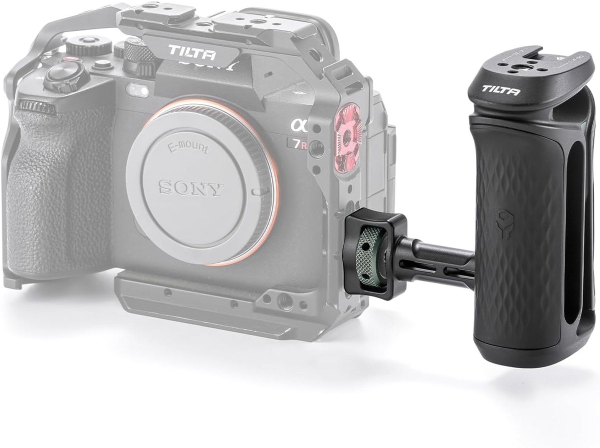 Ergonomische Zijhandgreep met 1/4″-20 Schroef en Locatiepennen voor Camera Cages