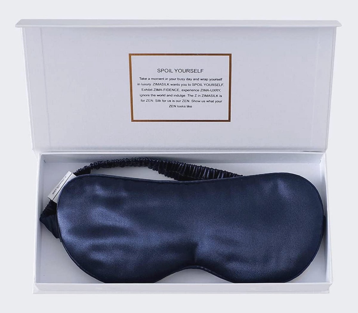 Verstelbaar Slaapmasker van 100% Pure Moerbeizijde - Ademend, Comfortabel en Zacht, Marineblauw