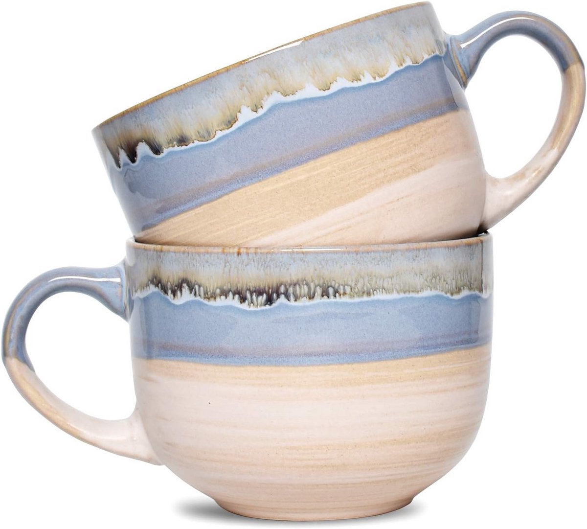 Set van 2 Grote Mokken van Steengoed voor Koffie en Thee, 470 ml