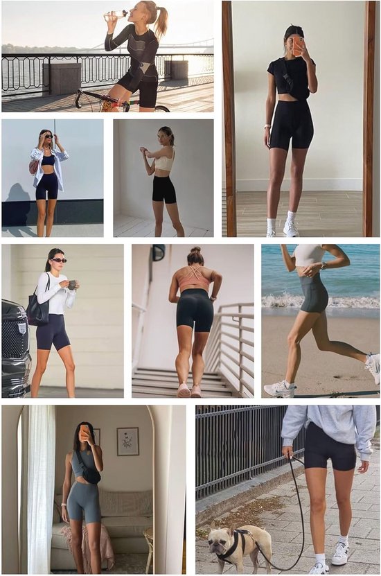 Hoge Taille Trainingsshorts voor Dames met Verborgen Zakken - Niet-Doorzichtige Sportieve Shorts — afbeelding 5