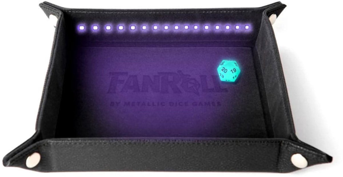 FanRoll Shadowlight Folding Blacklight Dice Tray Black