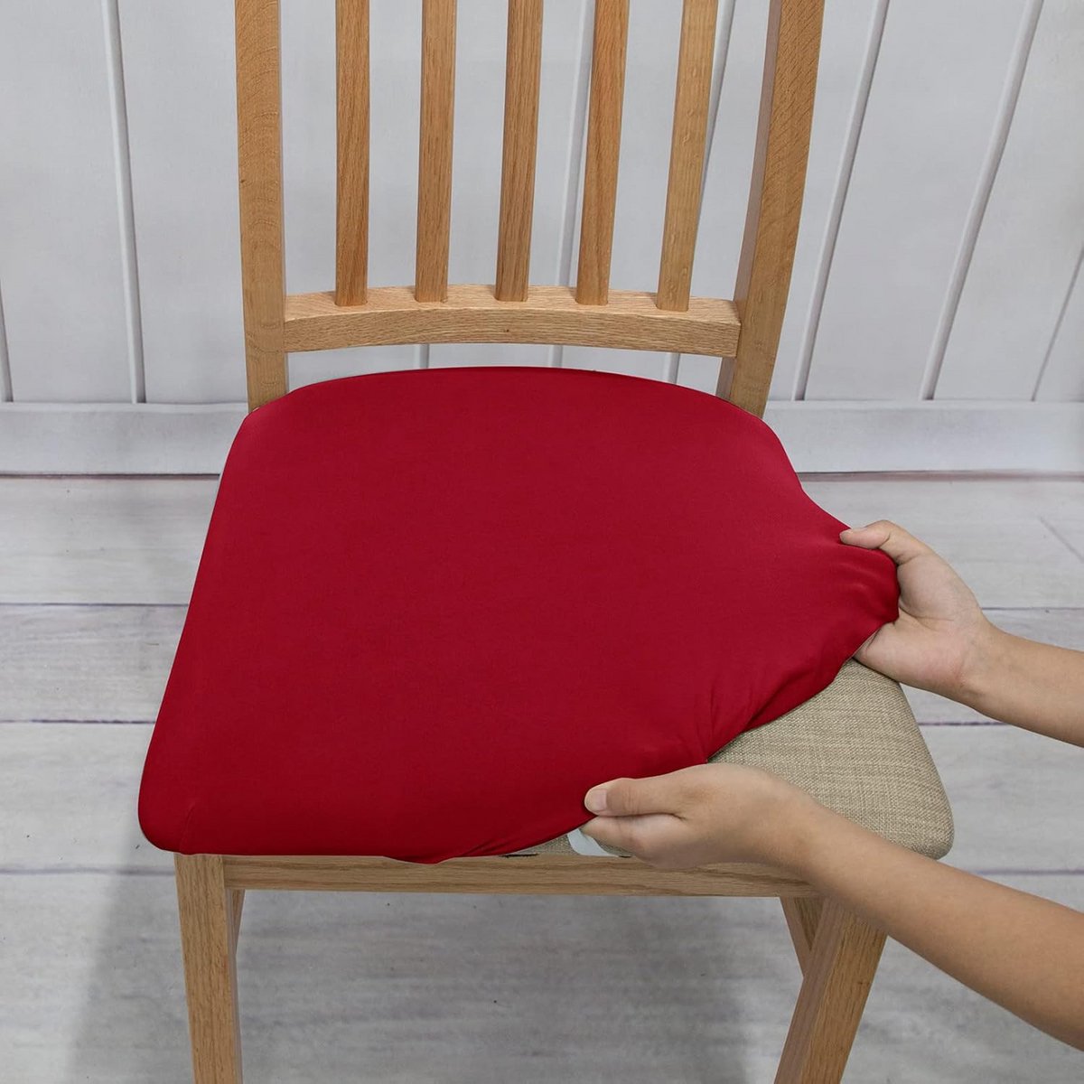 Stretchy Stoelhoezen met Strikken - Antislip en Wasbare Zitovertrek voor Keuken en Eetkamerstoelen