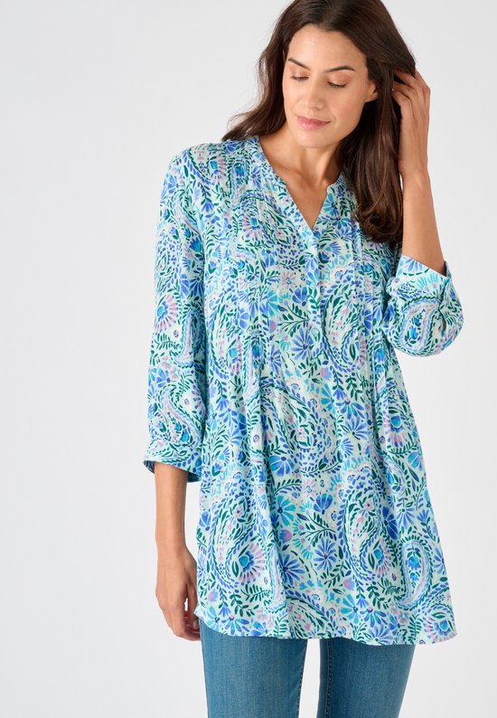 Damart - Tunique crêpe fibres viscose pure - Dames - Blauw - 46