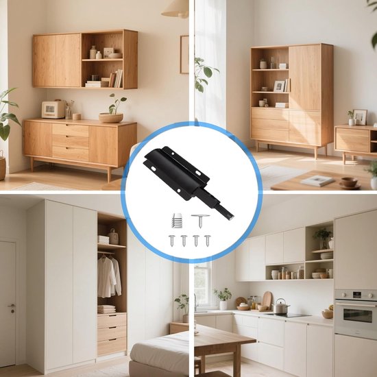 Ahlsen Push To Open Dämpfer Für Schranktüren, 2 Stück, Magnetische Push Open Verriegelung Push Closet Magnetschlieer Fur Schrank Push To Open Dampfersystem Fur Schubladen 82603021