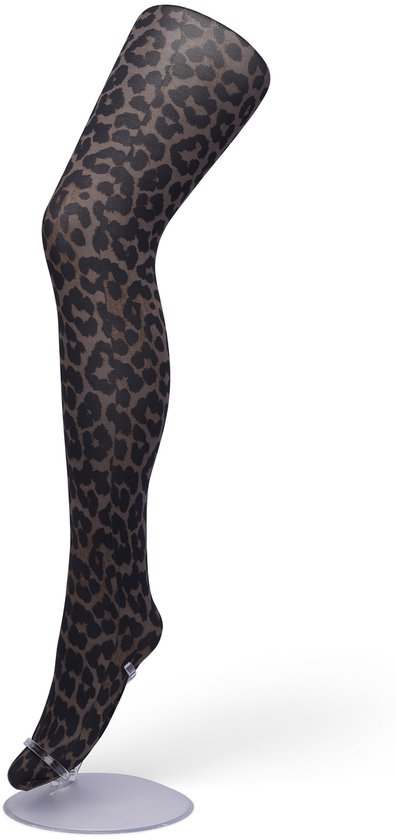 Fashion 30 Denier Panty met Leopard patroon Curvy Plus Size Grote Maten - Made in Italy (Nude, 9