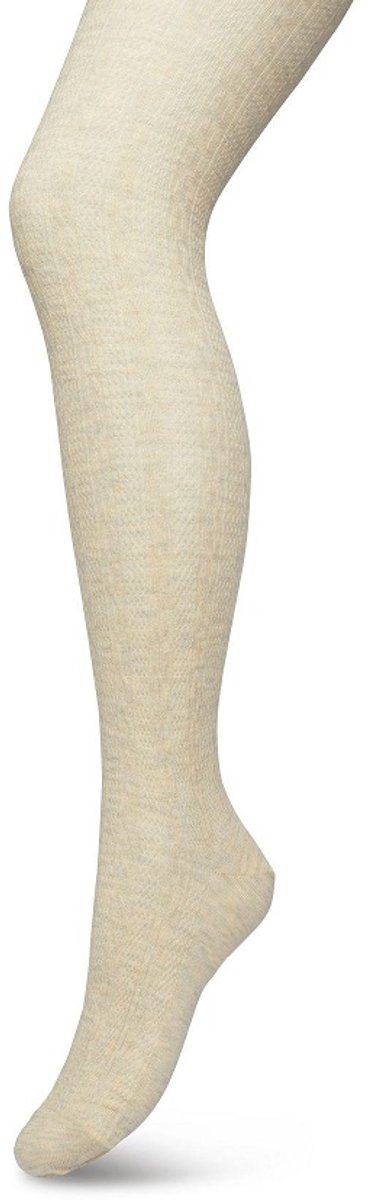 Bonnie Doon Bio Kabel Maillot Dames Zand maat L/XL - Ingebreid Kabel patroon - Biologisch Katoen - Uitstekend draagcomfort - Classic Cable Tights - OEKO-TEX - Gladde Naden - Klassiek - Crème - Sand Melee - BP211903.343