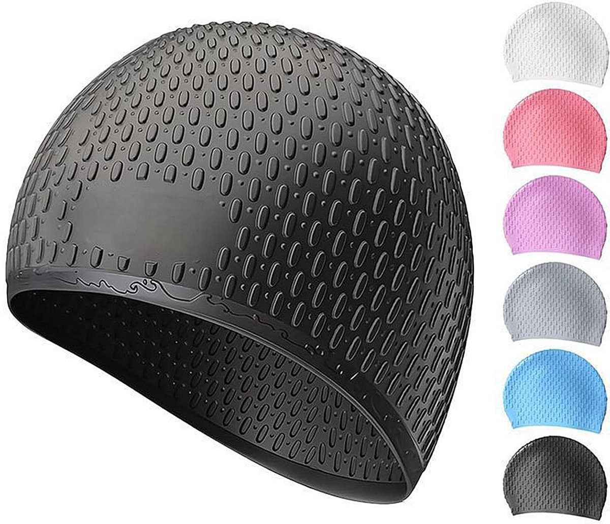 IMPERATORIS® Badmuts - Zwemcap voor Volwassenen en Kinderen - Rekbaar Siliconen - Waterdicht - Beschermt Haar tegen Chloor - Comfortabele Pasvorm - 1 Stuk - zwarte