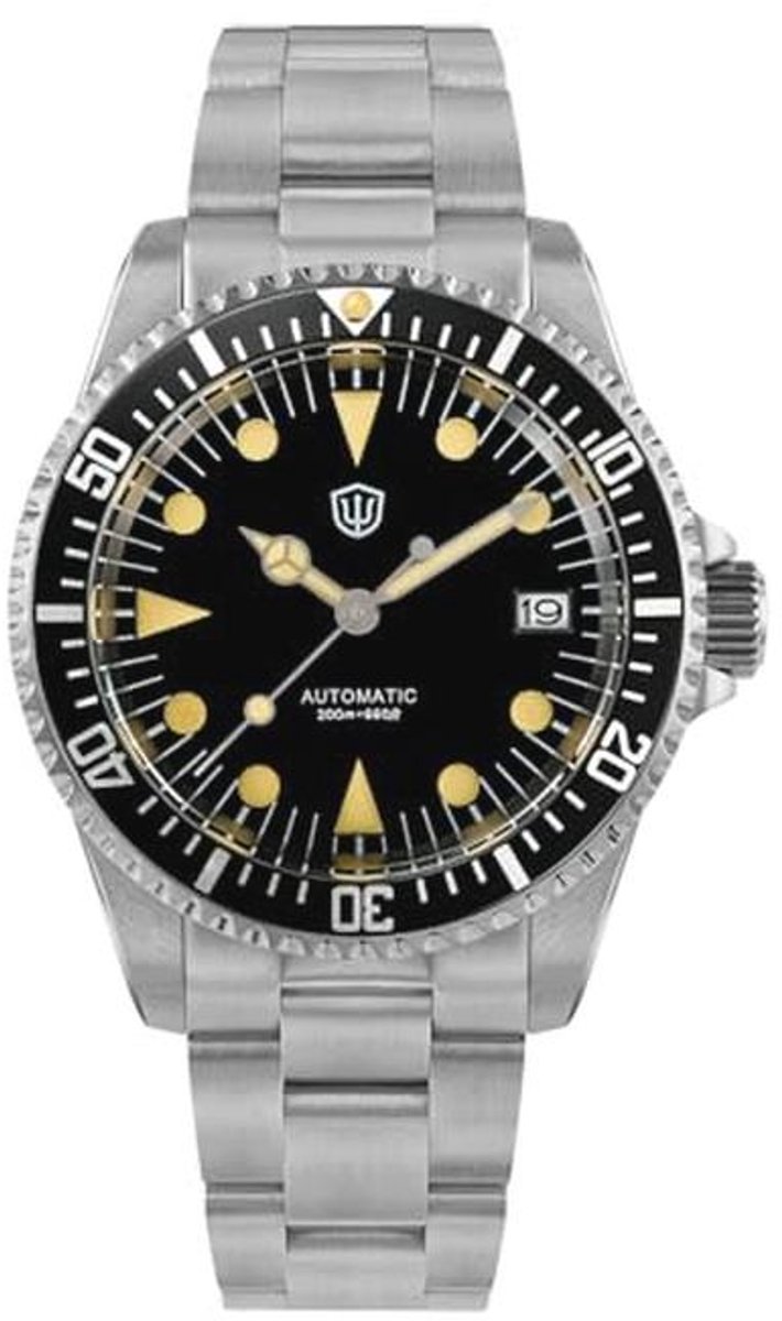 Automatische Duikhorloge voor Heren 38mm Saffierglas, 200m Waterdichte Vintage Duikhorloge