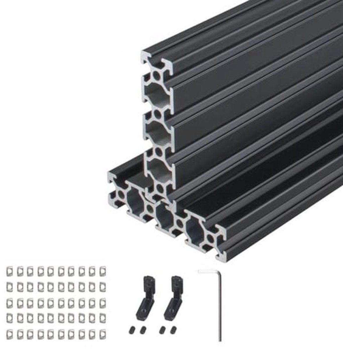 Aluminium Profiel 2080 V-Type 1000mm - Geanodiseerde Extrusies voor CNC en 3D-Printers - 2 Stuks