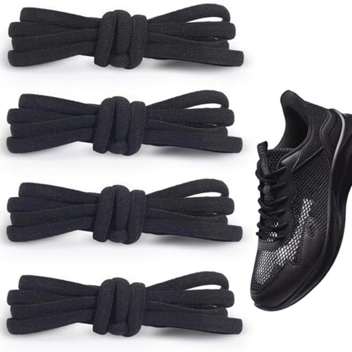 Elastische Ronde Veters voor Sportschoenen - 2 Paar 100 cm - Duurzame en Comfortabele Veters voor Volwassenen en Kinderen