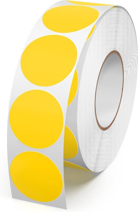 Nordivar - Ronde Gele Stickers - Diameter 25 mm - 1000 stuks - Handig ...