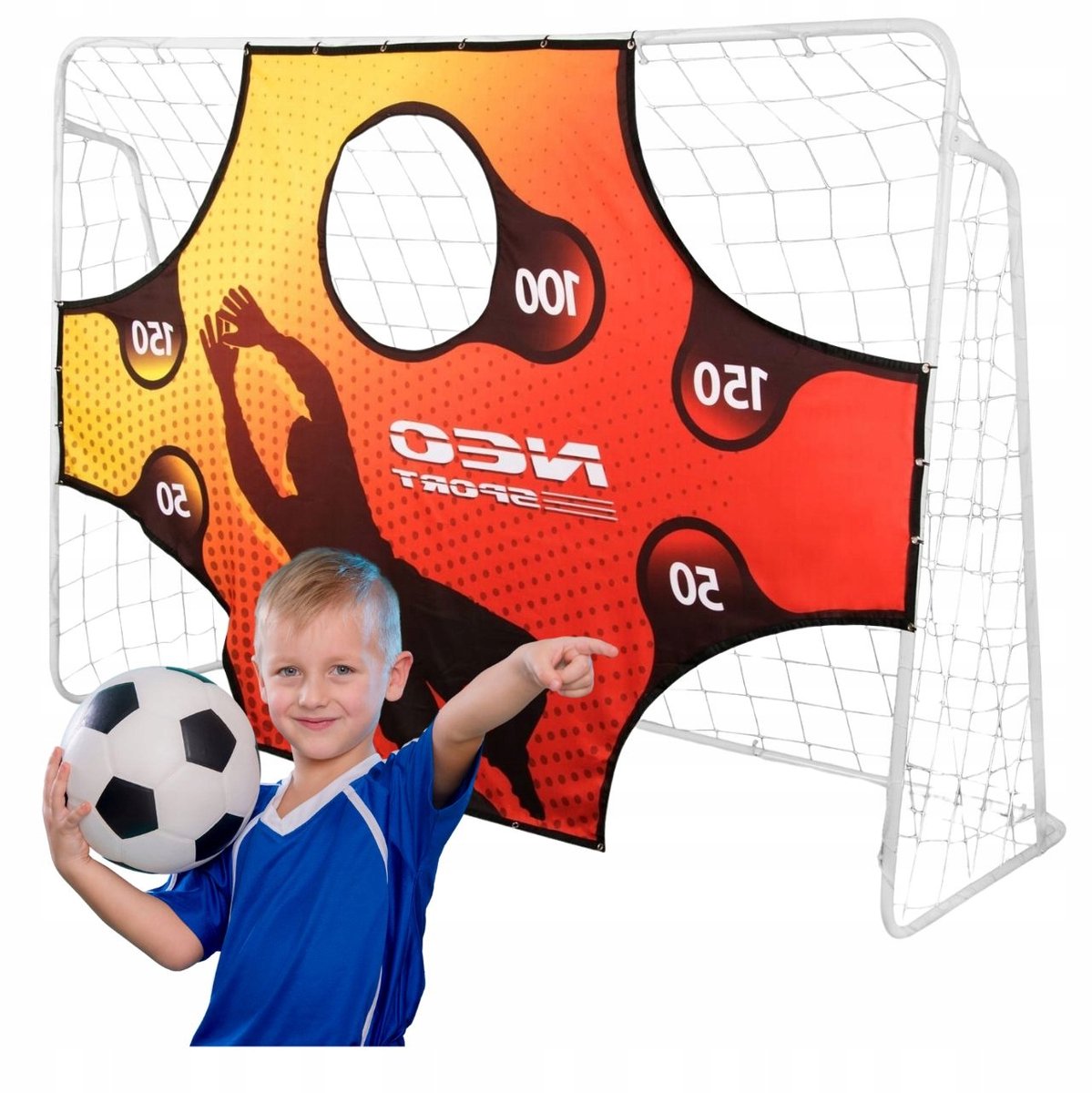Grote Voetbaldoel voor Kinderen 245x155cm met Oefenmat