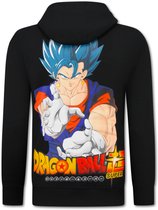 Oversized Hoodie Heren met Capuchon - Dragon Ball Print - Dik Geweven - 5682 - Zwart