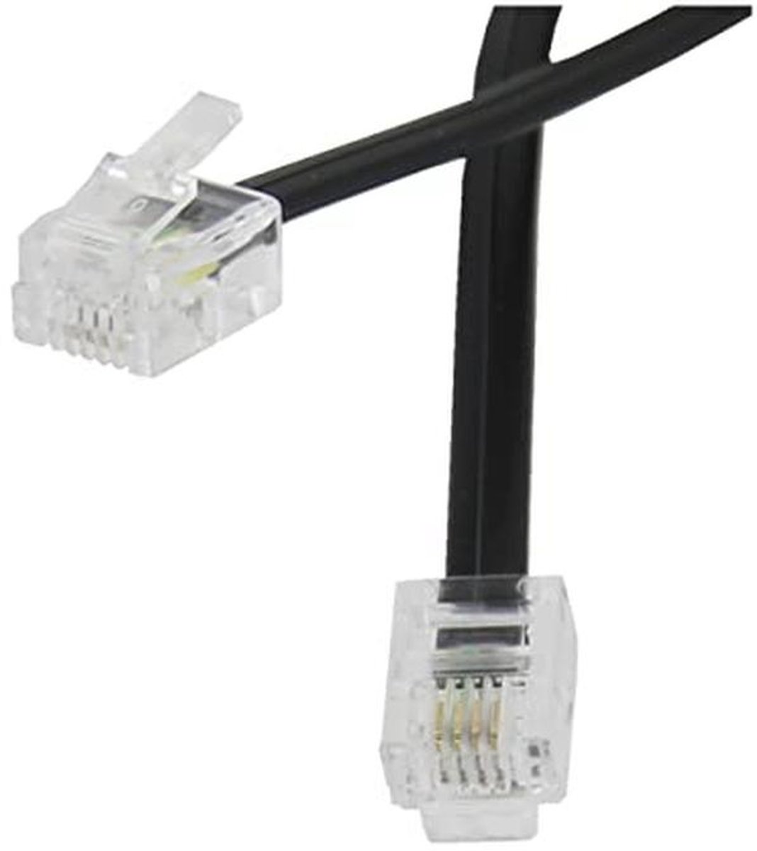 2 Meter RJ11 Telefoonkabel - Plat 6P4C Westernkabel voor Modem, Router en Fax