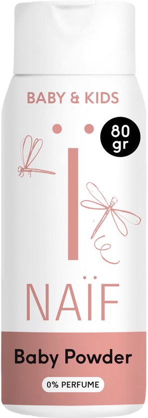 Naïf - Babypoeder - Baby & Kids - 100% Natuurlijk - Rijstzetmeel - Milde Formule - Dermatologisch Getest - 60gr
