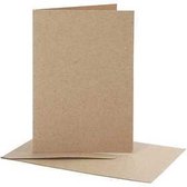 Kaarten en enveloppen, afmeting kaart 10,5x15 cm, afmeting envelop 11,5x16,5 cm, naturel, 10sets