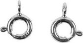 Veringsluiting rond,  6 mm, sterling zilver, 10stuks