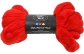 Merino wol,  21 micron, kerstrood, Zuid-Amerika, 100gr