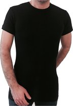 2 Pack Top kwaliteit  T-Shirt - O hals - 100% Katoen - Zwart - Maat S