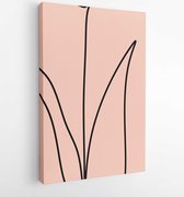 Nature vector Line drawing. Flower line illustration. Line art. One line. Botanical Sketch Vector Illustration. - Modern Art Canvas - Vertical - 1642167985 - 50*40 Vertical