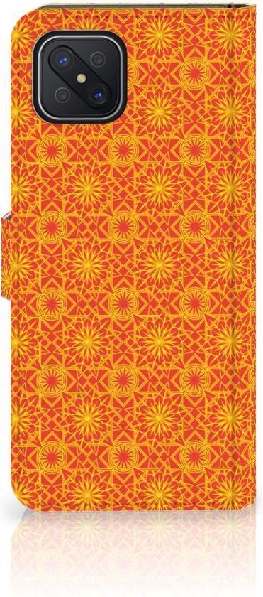 PU Premium Housse pour OPPO Reno4 Z Portefeuille Batik Orange
