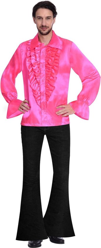 Amscan Shirt Satin Heren Polyester Roze Maat S