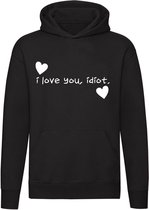 I love you, idiot sweater | relatie | getrouwd | man | vrouw | cadeau | unisex | capuchon