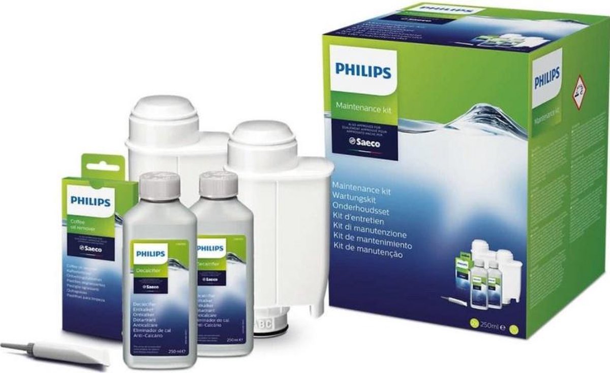 Philips Saeco Coffee Care kit reinigingsset onderhoudsset - oa. Ontkalker, reiniger en waterfilter - koffiezetapparaat espressomachines