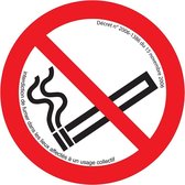 Pickup bord panneau rond diameter 18 cm - Defense de fumer avec décret