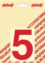 Pickup plakcijfer Helvetica 80 mm - rood 5