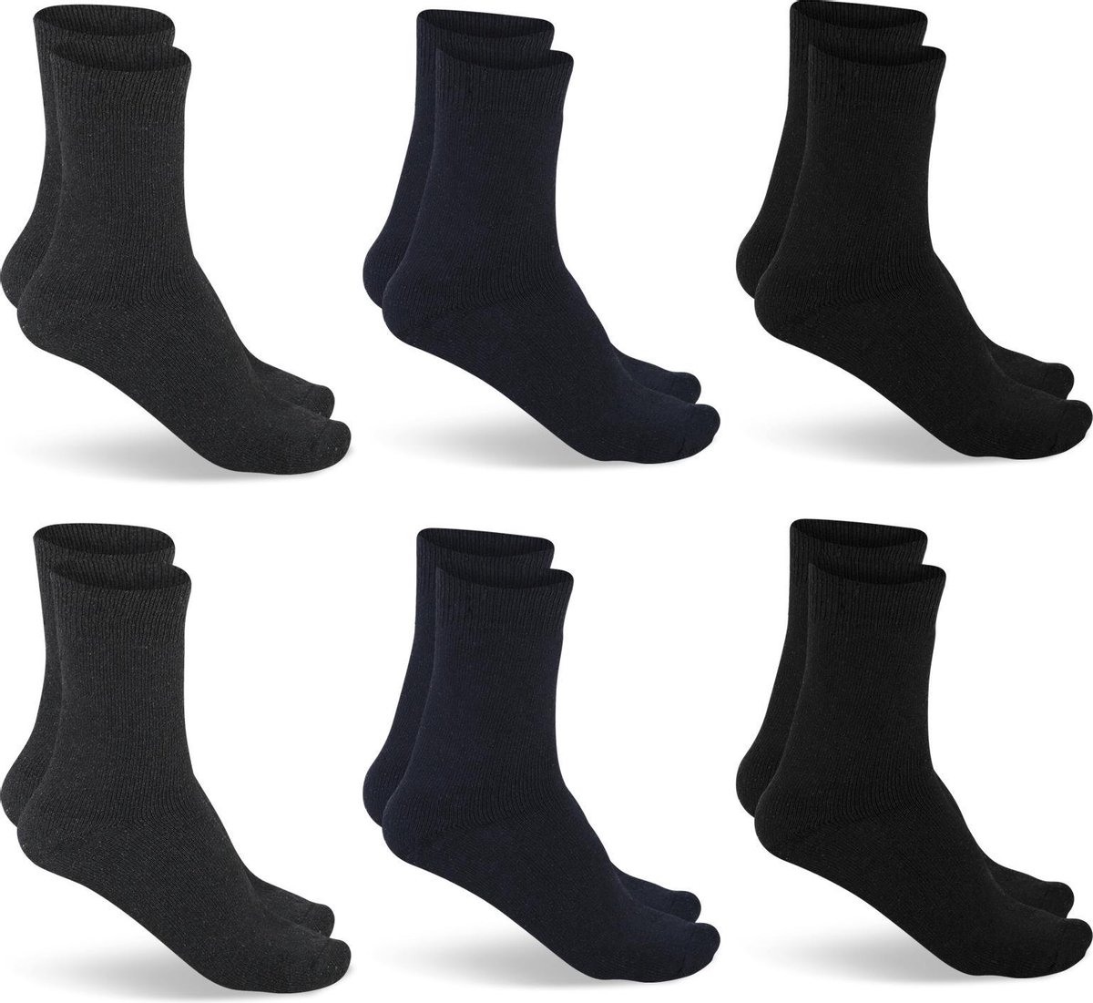 Primair Socks - Unisex Sokken 6 Paar Thermo Sokken - Multi - Maat 43-46