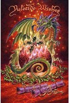 Eastgate Wenskaart Flaming Dragon Pudding Kerstkaart Multicolours