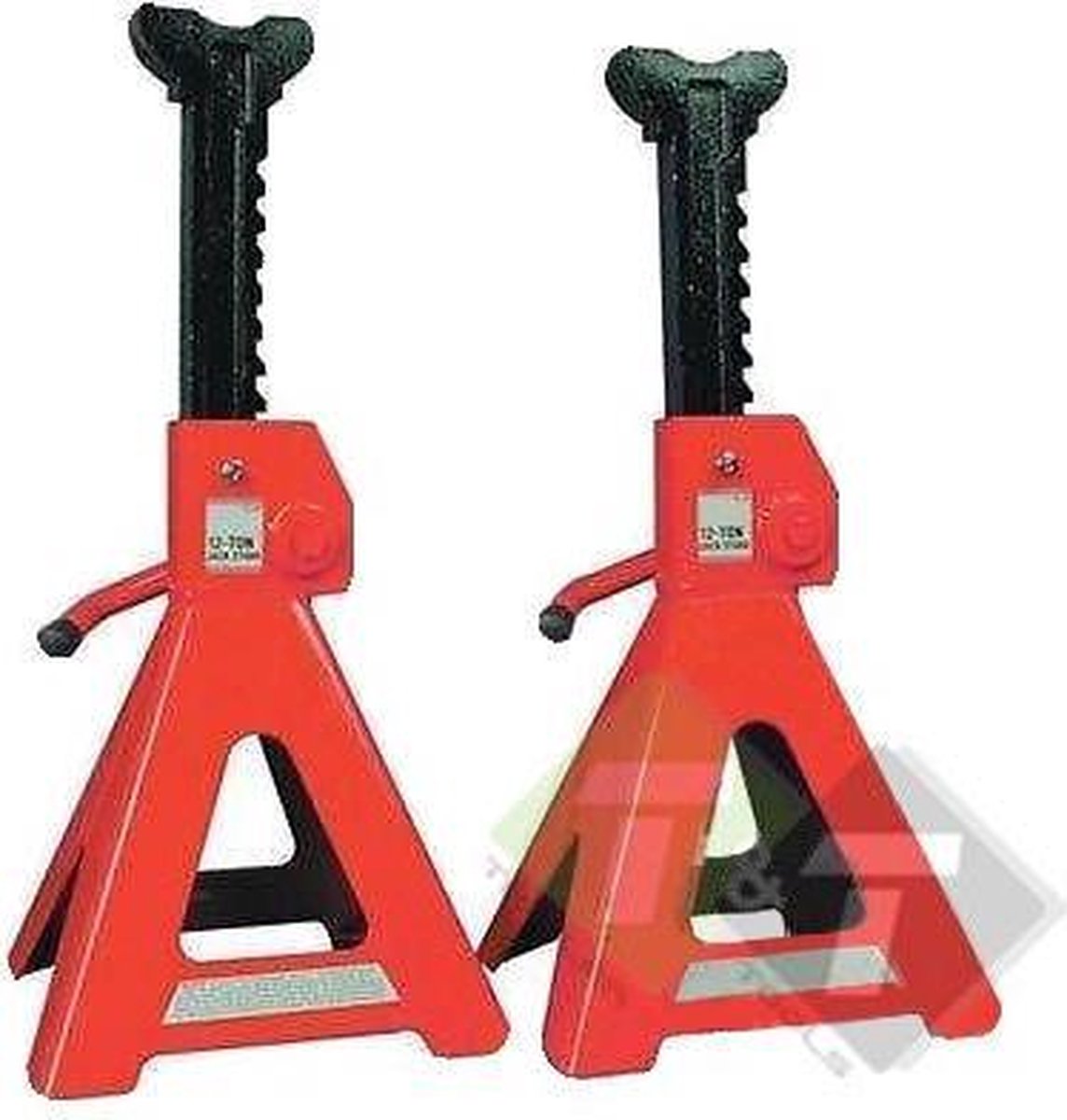 Assteun set van 2 stuks, as steun capaciteit 2 Ton, min. Hoogte 275mm, max. Hoogte 428mm