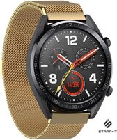Milanees Smartwatch bandje - Geschikt voor  Huawei Watch GT /GT 2 Milanese band - goud - 42mm - Strap-it Horlogeband / Polsband / Armband