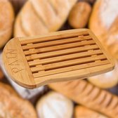 Decopatent® Broodsnijplank met Kruimelvanger - Bamboe Houten Broodplank - Met Brood Kruimel opvangbak - Broodsnijplank met rooster