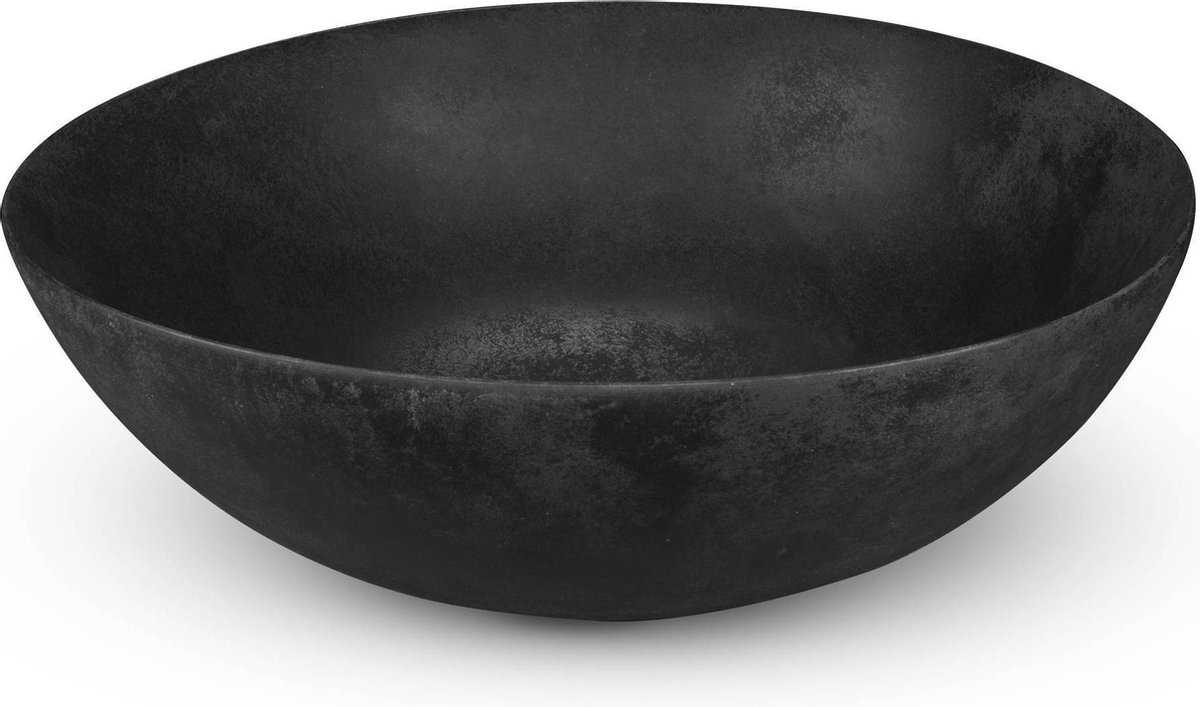 Looox Ceramic raw waskom - 40cm - rond - zwart